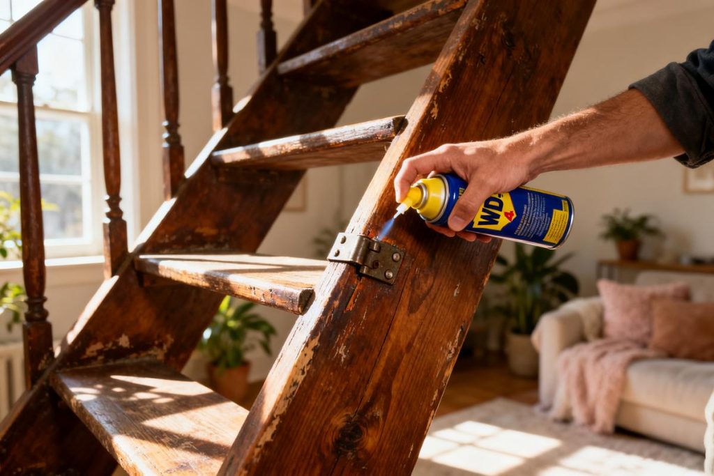 Comment réparer un escalier qui grince avec WD40 ?